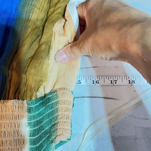 NWT Poof New York Womens Striped Colorblocked V Neck Maxi Dress Multicolor Large - Picture 9 of 10